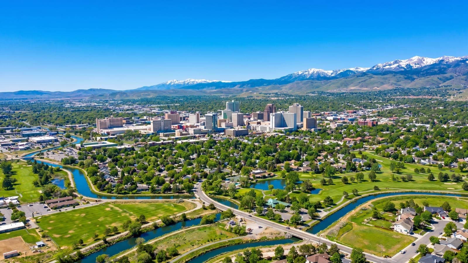 Downtown Reno — Truckee Riverwalk urban core with condos, lofts, and high-rises