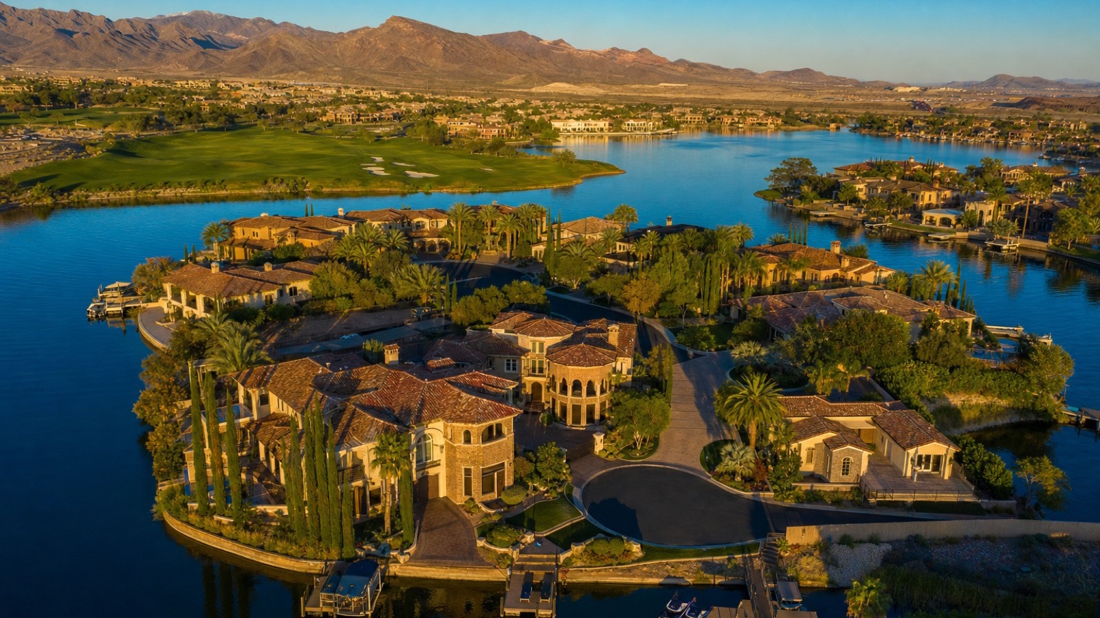 Hoover Dam Mike O'Callaghan Pat Tillman Memorial Bypass Bridge at golden hour viewed from Boulder City